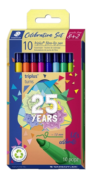 Staedtler Fiberpen Triplus Color 1.0 set od 25 godina (8+2)